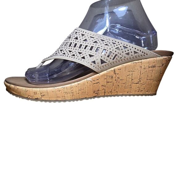 Skechers Luxe Foam Wedges Mules Slides New without Box Womens Size 10 with Tags - Picture 4 of 8